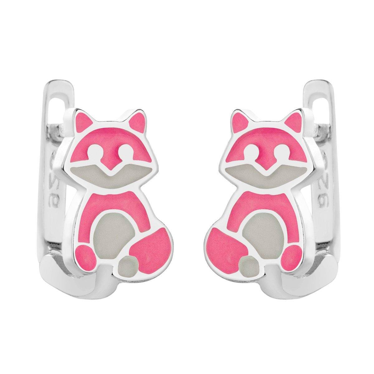 Delikatne Urocze Kolczyki Różowe Kotki P.925