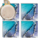 Gadżety dla niej i dla niego - Zestaw Podkładki Szklane pod Kubek 4 Szt Mix Wzory - miniaturka - grafika 1