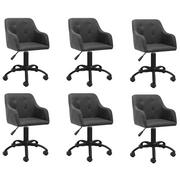 Krzesła - vidaXL Obrotowe krzesła stołowe 6 szt. ciemnoszare obite tkaniną 3089414 - miniaturka - grafika 1