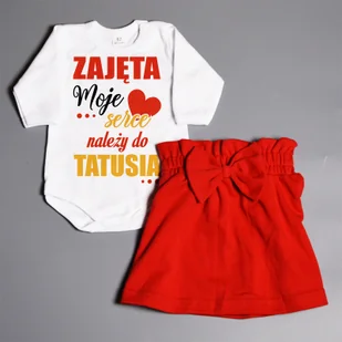 Zajęta moje serce należy do tatusia - komplet dla dziewczynki - Body dla niemowląt - miniaturka - grafika 1