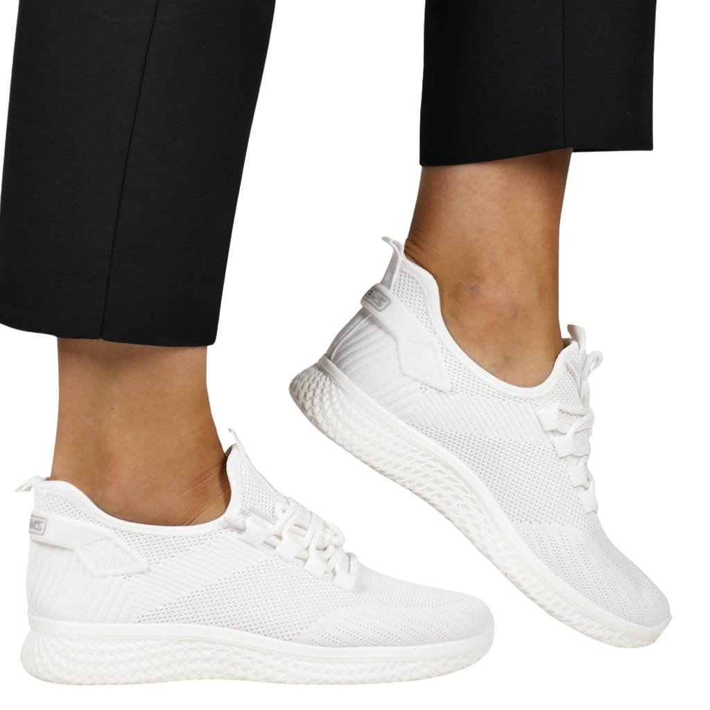 DAMSKIE PÓŁBUTY SPORTOWE BUTY SIATKI NEWS 3634 BIAŁE