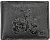 Portfele - Portfel Męski Skórzany MONEY KEPPER Duży Poziomy Bez Zapięcia Dwa Skrzydełka TCC5600-4 RFID ,,MOTOCYKL,, CZARNY 13 x 10 x 2 [cm] - miniaturka - grafika 1