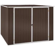 Altany ogrodowe - vidaXL Szopa ogrodowa, brązowa, 195x198x159 cm, stal galwanizowana 46256 - miniaturka - grafika 1