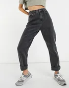 Spodnie damskie - Spodnie Damskie Mom Jeans Czarne Casual 28/32 Nmm - miniaturka - grafika 1