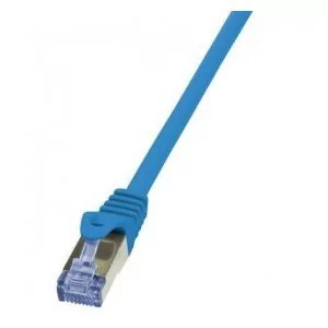 LogiLink Kabel sieciowy CQ3016S CAT 6A S/FTP AWG 26/7 RJ45 0.25 m Niebieski - Patchcordy - miniaturka - grafika 1