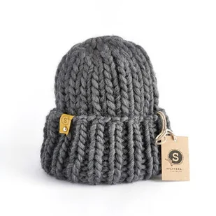 Wełniana czapka zimowa WOOLY grafit - Czapki damskie Wełniana czapka zimowa WOOLY grafit - Czapki damskie - miniaturka - grafika 1