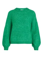 Swetry damskie - Vila Damski sweter z dzianiny z okrągłym dekoltem, Kelly Green/Detail:Melange, L - miniaturka - grafika 1