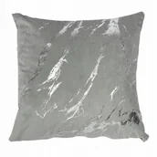 Poszewki na poduszki - POSZEWKA GLAMOUR SREBRNE ZDOBIENIA 40x40cm SZARA Z MOTYWEM SREBRA MARMUR - miniaturka - grafika 1