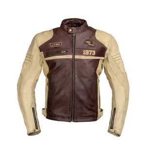 W-TEC Męska skórzana kurtka motocyklowa W-TEC Retro, czarno-brązowo-beżowy, 4XL 22144-4XL - Odzież motocyklowa - miniaturka - grafika 1