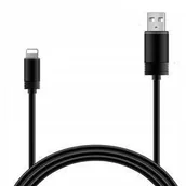 Kable USB - KABEL USB 1M DO APPLE IPHONE LIGHTNING ŁADOWANIA- CZARNY - miniaturka - grafika 1