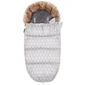 Śpiworki dla dzieci - Śpiworek Do Wózka 4W1, Śpiwór Z Futerkiem Do Sanek, Gondoli 90 Cm Biały W Brązowe Kropki - miniaturka - grafika 1