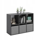 Półki do salonu - Regał podłogowy LONI otwarty 2x3 szary, półka - miniaturka - grafika 1