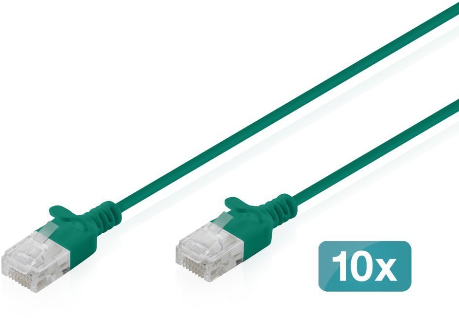 Digitus Patchcord Slim Cat.6 U/UTP LSZH 0.3m zielony 10 szt. DK-1618-003S-G-10