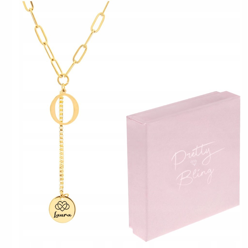 Naszyjnik celebrytka pozłacana LITERKA O + GRAWER