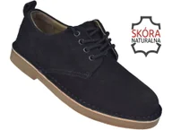 Półbuty męskie - Półbuty skórzane męskie zamszowe JR/P-4-601 granatowe [rozmiar: 41] - miniaturka - grafika 1