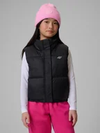 Kurtki i płaszcze dla dziewczynek - 4F Bezrękawnik z wypełnieniem syntetycznym dziewczęcy - czarny 164 (13-14 lat) - miniaturka - grafika 1