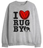 Bluzy męskie - Republic Of California "I Love rugby" Bluza męska UXREPCZSW040, Melange Grey, Rozmiar XS, Szary Melange, XS - miniaturka - grafika 1
