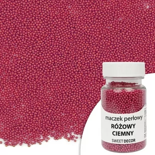 Posypka cukrowa MACZEK PERŁOWY RÓŻOWY CIEMNY Sweet Decor, 50 g - Dodatki do ciast w proszku - miniaturka - grafika 1