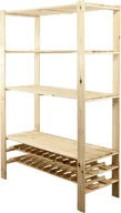 Szafy i regały magazynowe - Wamar-Sosenka MAXI Regał Drewniany 166,4x120x50 cm 4 Półki ażurowe 2 Półki na butelki Surowy Drewno sosnowe Naturalny MAXI-RW-4NA - miniaturka - grafika 1