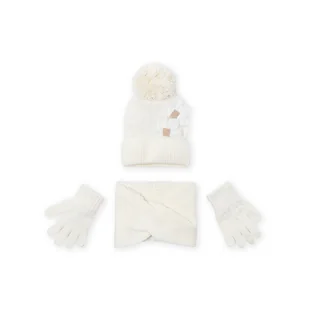 Komplet czapka, komin i rękawiczki Mayoral 10071 Écru - Czapki dla dzieci - miniaturka - grafika 1