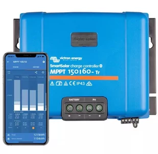 Victron Energy Regulator ładowania Smart 150V/60A-Tr BlueTooth - Akcesoria do kolektorów i fotowoltaiki - miniaturka - grafika 1