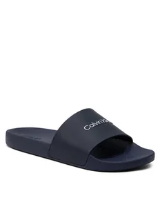 Calvin Klein Jeans Klapki Pool Slide HM0HM00455 Granatowy - Klapki i japonki męskie - miniaturka - grafika 1