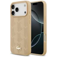 Etui i futerały do telefonów - Etui LACOSTE Nomograme Gold Logo MagSafe do Apple iPhone 17 Pro Max Beżowy - miniaturka - grafika 1