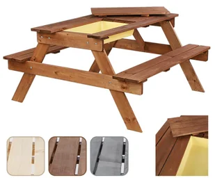 Dziecięcy Stół Piknikowy Z Pojemnikiem Spd/80Cm - Brązowy Wamar-Sosenka - Stoły ogrodowe - miniaturka - grafika 1