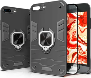 Hello Case ETUI PANCERNE DO IPHONE 7 PLUS / 8 PLUS CZARNE OBUDOWA ARMOR HOLDER SZKŁO - Etui i futerały do telefonów - miniaturka - grafika 1