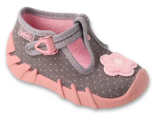 Kapcie dziecięce Befado 110P506 dziewczęce domowe do przedszkola zapinki-24 - Buty dla dziewczynek - miniaturka - grafika 1