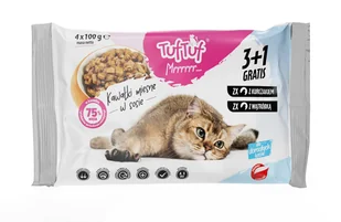TUF TUF saszetki dla kota 4x100g - 2 x kurczak, 2 x wątróbka - Mokra karma dla kotów - miniaturka - grafika 1