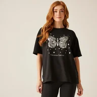 Koszulki i topy damskie - Regatta Christian Lacroix Damska koszulka z krótkim rękawem oversize Bellegarde Czarny, Cotton, Rozmiar: 40 - miniaturka - grafika 1