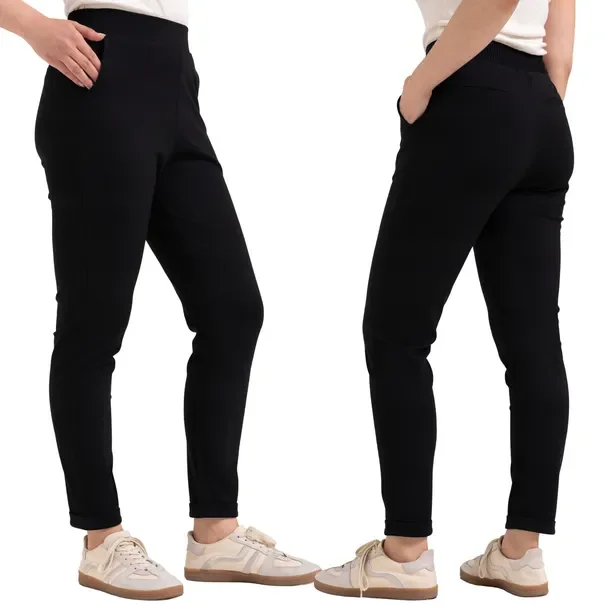 Spodnie Damskie Wiskozowe Cygaretki Zwężana Nogawka Eleganckie MORAJ 3XL