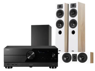 Kino domowe Yamaha RX-A2A (czarny) + Diva 5 (dąb)+ Diva 7 (dąb) + Basso 880 (czarny) - Kino domowe - miniaturka - grafika 1