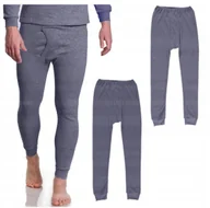 Pozostała odzież narciarska - 3x KALESONY męskie Termoaktywne Bawełniane r. M/L Ciepłe Ocieplane SZARE - miniaturka - grafika 1