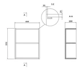 Szafki łazienkowe - Cersanit Larga boczny otwarty moduł dolny biały 200 S932-093 - miniaturka - grafika 1