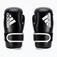 Rękawice bokserskie - Rękawice bokserskie Adidas Point Fight Adikbpf100 czarno-białe ADIKBPF100  l - miniaturka - grafika 1