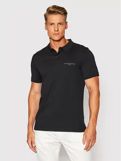 Koszulki męskie - Tommy Hilfiger Polo Clean Jersey MW0MW18282 Czarny Slim Fit - grafika 1