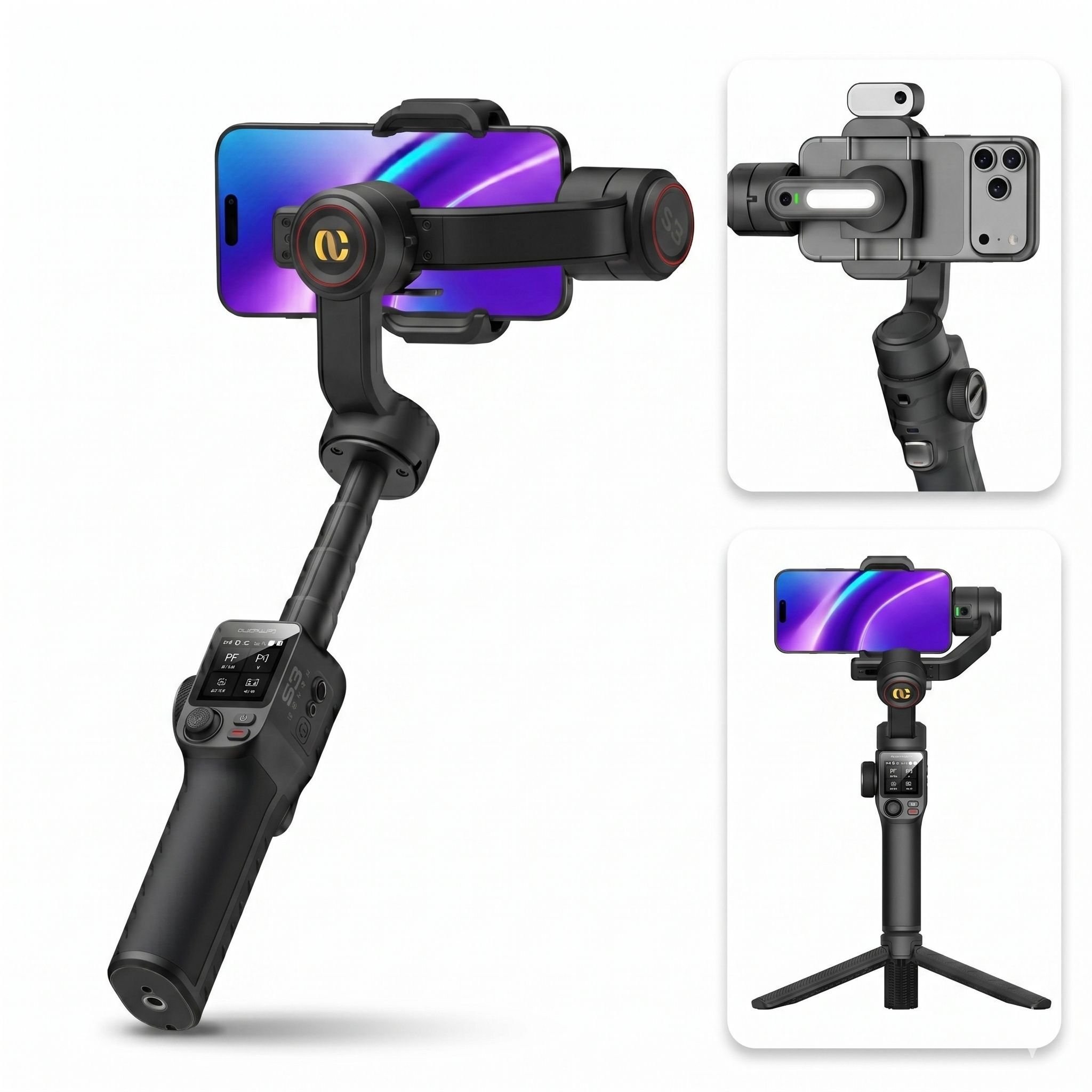 Opinie o Gimbal  Gimbal AOCHUAN S3 z czujnikiem AI czarny