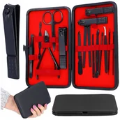 Zestawy do manicure i pedicure - Zestaw do paznokci manicure cążki nożyczki obcinacz etui przybornik 16 el - miniaturka - grafika 1