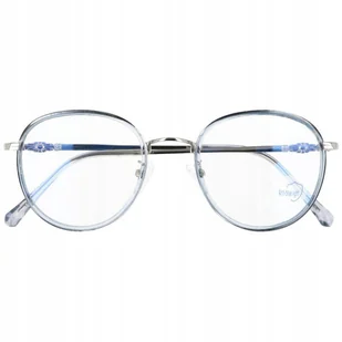Okulary Lenonki filtr światła niebieskiego BLUE LIGHT do komputera zerówki 2548-3 srebrno-błękitne - Okulary korekcyjne, oprawki, szkła - miniaturka - grafika 1