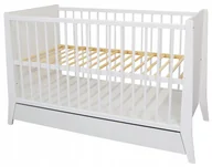 Łóżeczka i kojce - Łóżeczko Cosmo z szufladą i gryzakami 120x60 białe, drewno sosnowe norma UE - miniaturka - grafika 1