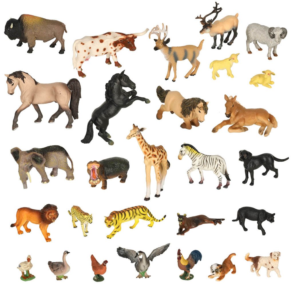 Zwierzęta Figurki Zwierzątka dla Dzieci Zestaw Figurek w Pudełku Farma Zoo