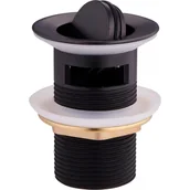 Korki do umywalek - Mexen korek klik-klak obrotowy z przelewem czarny - 79923-70 - miniaturka - grafika 1