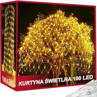 Oświetlenie świąteczne - Siatka świetlna kurtyna 100 led lampki święta zewnętrzne biała ciepła 1x2m - miniaturka - grafika 1