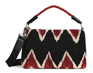 Desigual Womens BOLS_ZIGZAG PLEATED OTTER Across Body Bag, Black, One Size - Torebki damskie - miniaturka - grafika 1