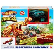 Mattel Monster Trucks zestaw akcji Sabretooth Showdown # z wartością produktów powyżej 89zł! - Tory, garaże, parkingi - miniaturka - grafika 1