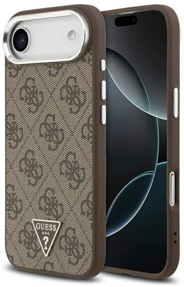 Etui Guess 4G Triangle Logo MagSafe do iPhone Air brązowy srebrny