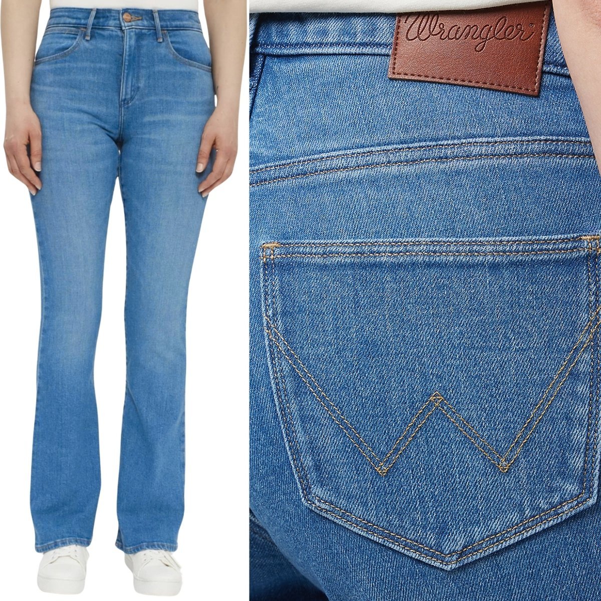 Wrangler BOOTCUT Mid Shade rozszerzane damskie spodnie jeansowe W31 L32