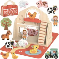 Figurki dla dzieci - TOOKY TOY Drewniana Składana Farma w Walizce ze Zwierzątkami - miniaturka - grafika 1